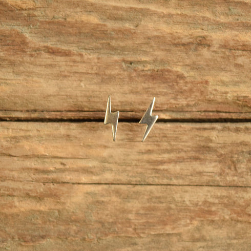 Lightning Bolt Stud Earrings Sterling